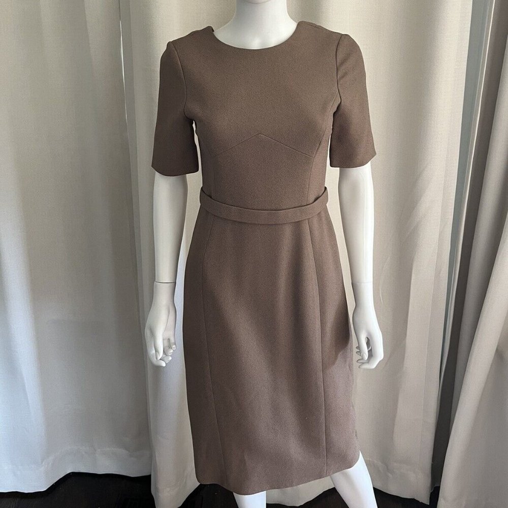 Jason Wu Beige Structured Sheath Short Sleeve Dre… - image 6